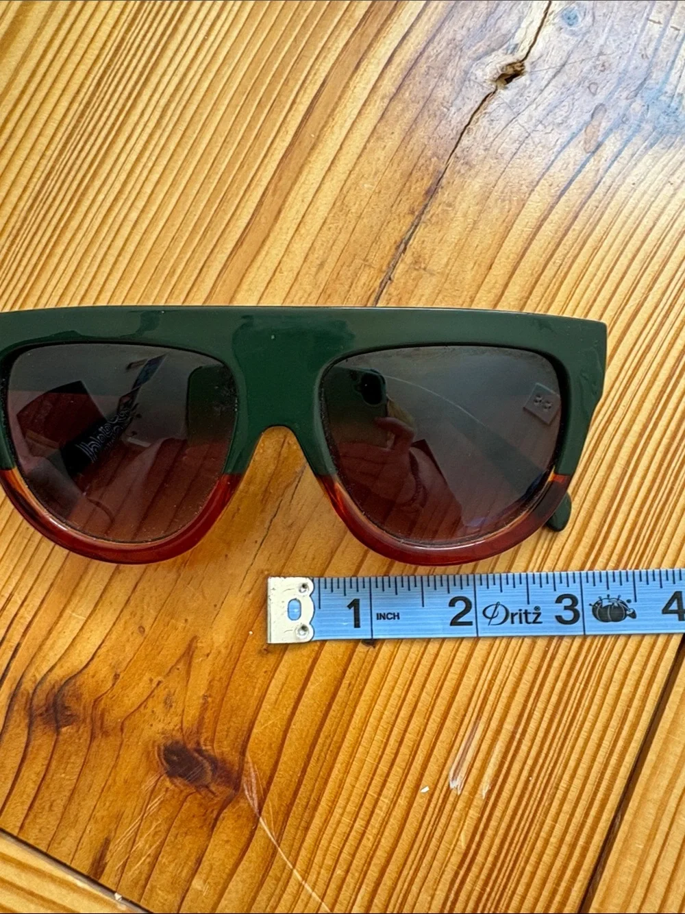 Oversized Green and Brown Retro Sunglasses